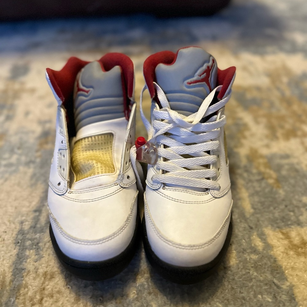 Nike Air Jordan 5 Retro GS 'Fire Red Black Tongue' 440888-120‎ sz 12c
